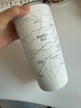 Boston 26.2 Marathon Map Insulated Tumbler - White